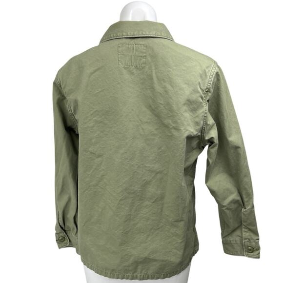 Levi's Women's Army Green Button Down Long Sleeve Pockets Shirt Jacket Top Sz S - Picture 2 of 5